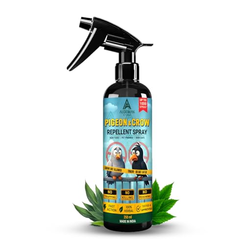 Image of Herbal Pigeon & Crow Repellent Spray | Better Than Anti Pigeon Spikes | Pigeon repellent spray,Herbal bird repellent | No killing | Fast Action Bird Control for Balcony, Window, Terrace & Garden(200 ml)
