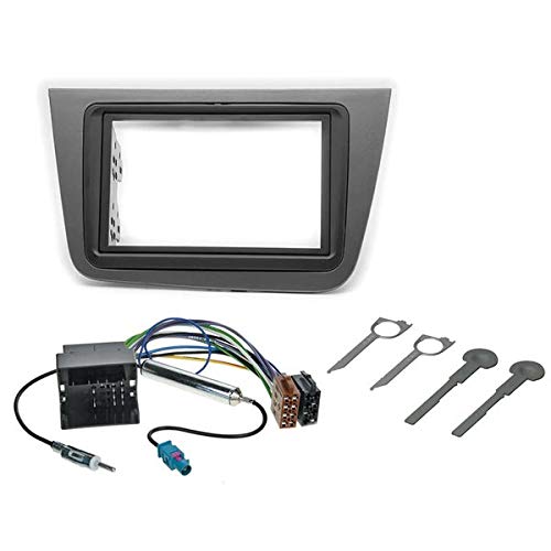 Sound Way 2 DIN Radio Blende Einbau Rahmen Adapter Einbauset kompatibel mit SEAT Altea 2004-2015, Toledo 2004-2009