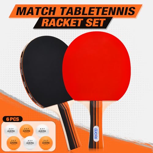 image for LUOXG Ping Pong Paddles, Ping Pong Paddles Set of 2, Includes Paddles 