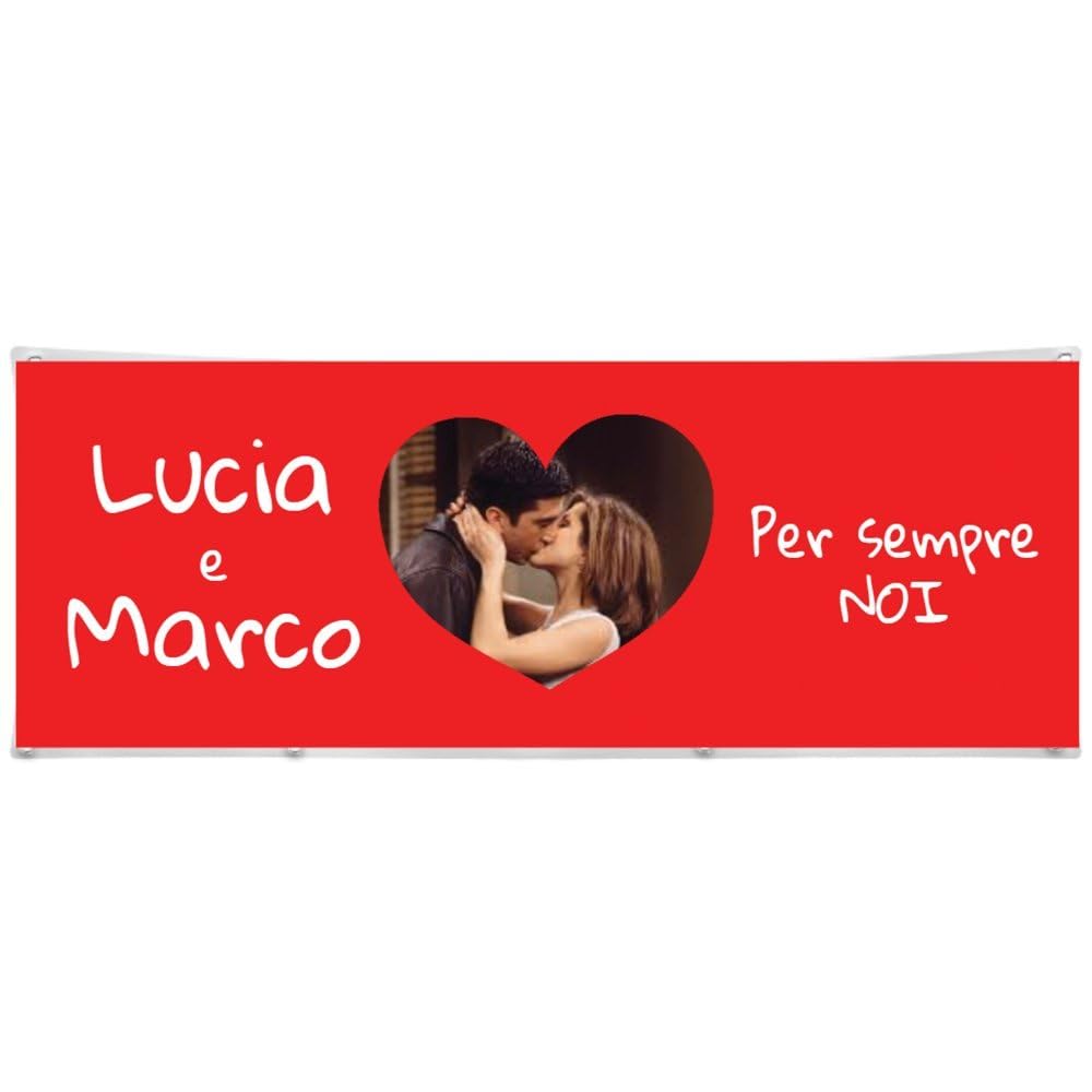 M-Italy STRISCIONE FONDALE MATRIMONIO - Per sempre noi - STRISCIONE PERSONALIZZATO IN CARTA O IN BANNER PVC ANCHE DA ESTERNO GARANZIA 5 ANNI (Banner, 300x100 cm)
