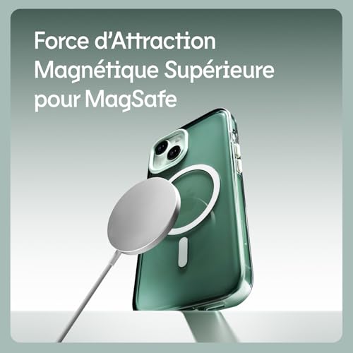 Coque transparente iPhone 16 Plus antichoc MagSafe avec Noir Quartz JellyTint