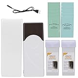 Wachswärmer-Haarentfernungs-Set, Roll-On-Warmwachswärmer, Elektrisches Schmelzgerät Easy Wax Epilierer Haarentfernung mit Bändern für Männer und Frauen mit 200g Enthaarungswachs