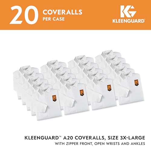 Image of KLEENGUARD A20 Breathable Particle Protection Coveralls (49006), REFLEX Design, Zip Front, White, 3XL, 20 / Case