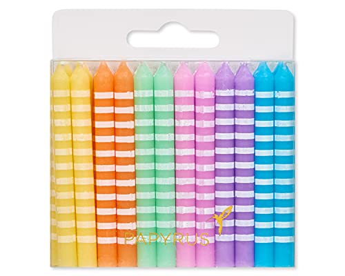 Image of Papyrus Birthday Candles, Pastel Stripes (24-Count)