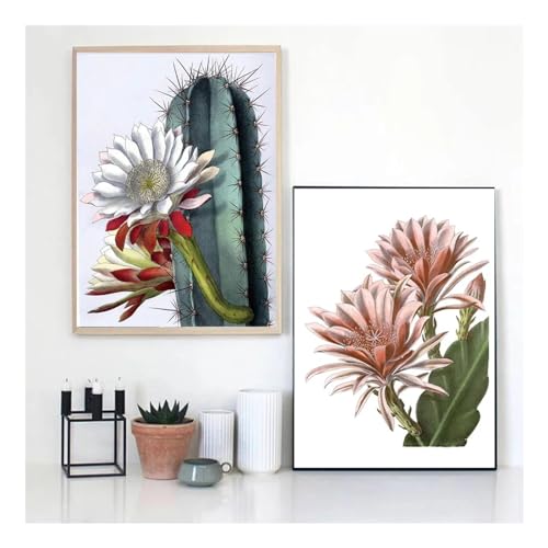 Affiche de plante de cactus (35x55 cm x 2) sans cadre pour salon