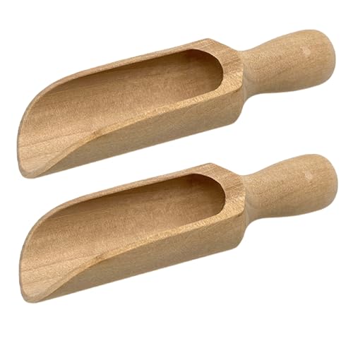 Cucharada de madera, 2pcs 5.51x1.57 pulgadas de madera natrual con cuchara de sal para té té café frijoles especias