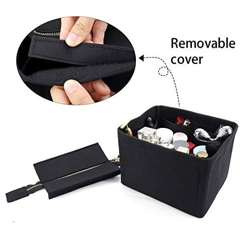 Lexsion Felt Purse Organizer Insert For Picotin 22,Bag Organizer With Detachable Zipper Cover 8031 Black L #TOP4
