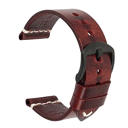 Bracelet montre vintage en cuir rouge vin ou noir idéal pour personnaliser vos tenues