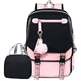 Bevalsa School Backpack for Girls, Girls Backpack with Lunch Box, Bookbag for Girls Kids Elementary