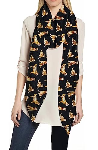 Lina & Lily Golden Retriever Dog Print Women's Scarf Shawl Wrap Lightweight