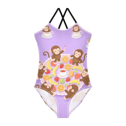 Toddler Monkey Tea Cup Fruit One Piece Swimsuits for Girls 3T 2300676