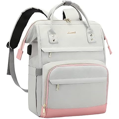 LOVEVOOK Laptop Backpack Women 15.6 inch, Waterproof Backpack Womens Light Laptop Rucksack Work Bags for Women with USB Port, School Computer College Bag for Travel Teacher Nurse Cover