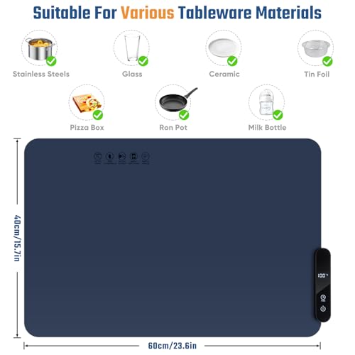 Coikes Warmhalteplatte für Speisen Faltbare Wärmebehälter für Speisen mit 5 Temperatureinstellungen und 6 Stunden Timer Tragbare Speisenwärmer Silikon für Speisen, Partys, Feiertage und Familienessen – Bild 3