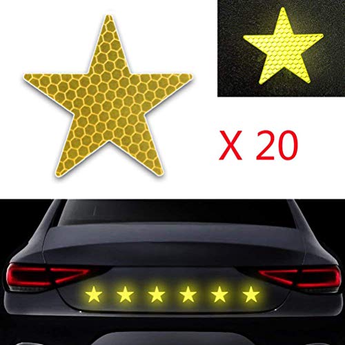 Maiqiken 20 Piezas Adhesivos Reflectantes Al Aire Libre Para Bicicletas Sillas De Paseo Casco Etiquetas Luminosas Pesca Nocturna Camping Cover