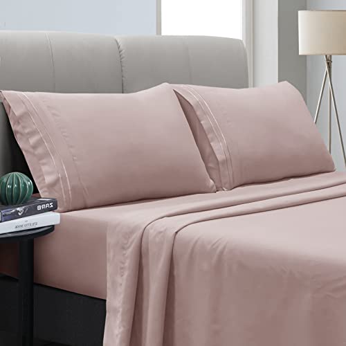 Mejoroom Bed Sheets Set,Extra Soft Luxury Egyptian Sheets With 15-Inch Deep Pocket,Premium Bedding Collection - Breathable Wrinkle Fade Stain Resistant Hypoallergenic - 4 Piece (Full, Peach Whip) #TOP11