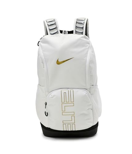Nike Sac à dos unisexe NK Varsity Elite BKPK, blanc/noir/doré métallisé, taille unique