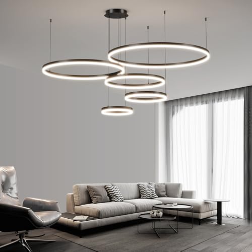 【Trasmissione Uniforme e Morbida della Luce】Le lampade a sospensione per il soggiorno sono realizzate con materiali di altissima qualità, tra cui alluminio acrilico, resistenti all'alta temperatura, inossidabili e senza graffi. Design sigillato, acrilico altamente traslucido, trasmissione della luce uniforme e morbida. Perfetto per soggiorno, sala da pranzo, ingresso, camera da letto, isola della cucina e altre decorazioni interne! Rendi traslucido e chiaro ogni angolo.