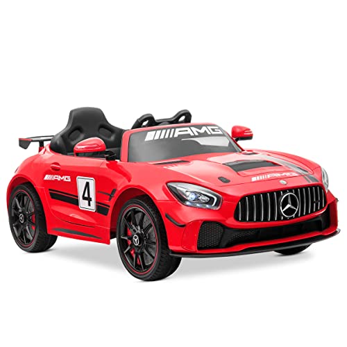 Playkin Mercedes GT4 Red - Coche de batería para niños, batería 12V, con Control Remoto, +3 años