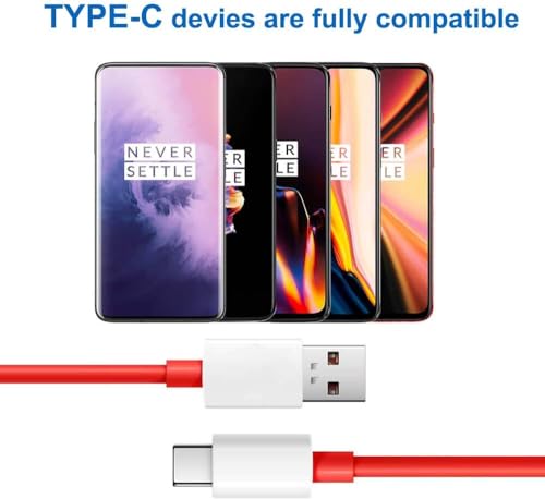 Image of 80W Charging Cable USB to Type C Warp Charger SuperVooc /Dash Fast Charge Cable for Oneplus 11,11R,10 Pro,10R,10T,9RT,9R,8R,8T Charge Cable for 6 /6T /7 /7T,Nord,Ce2 Lite 5G,Ce 3 5G,Ce3 Lite (Red)
