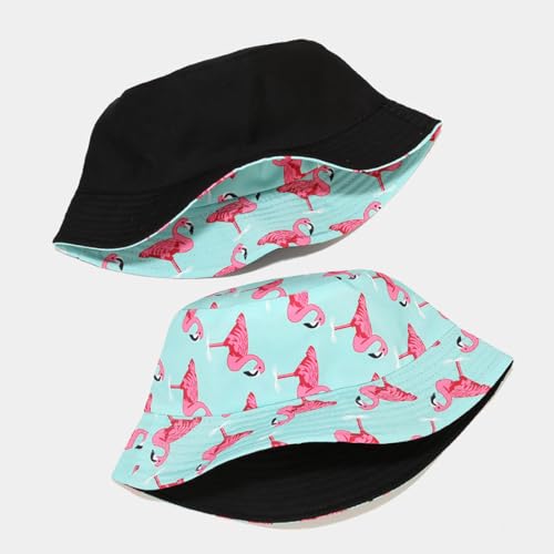 Image of Flamingos Bucket Hat for Women Men,Travel Sun Beach Cap,Unisex Fishing Outdoor Boonie