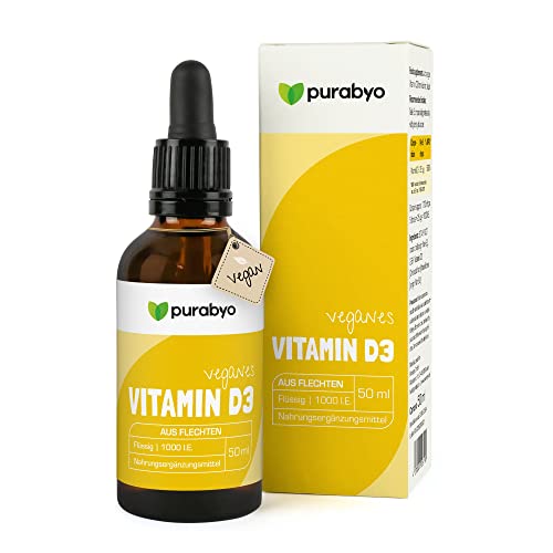 Vitamin D3 Tropfen | Vitamin D3 vegan und natürlich aus Flechten | In MCT Kokosöl | 25 µg = 1000 I.E. | 1.700 Tropfen | 50 ml Langzeitvorrat Cover