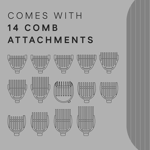 Image of Winston Groom Pro 5 in 1 Grooming Set for Men with 14 Length Attachment Comb, Digital Display, Pedestal, Fast Charging Face, Ear, Nose, Beard, Body Hair Trimmer for Men