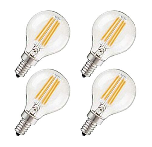 CTKcom G45 4W E14 Base Candelabra LED Bulbs Dimmable(4 Pack)-Vintage Edison LED Bulb 40W Equivalent 2700K Warm White Lamp for Home Pendant Lights Sconces Antique Light Fixtures 110V~130V AC