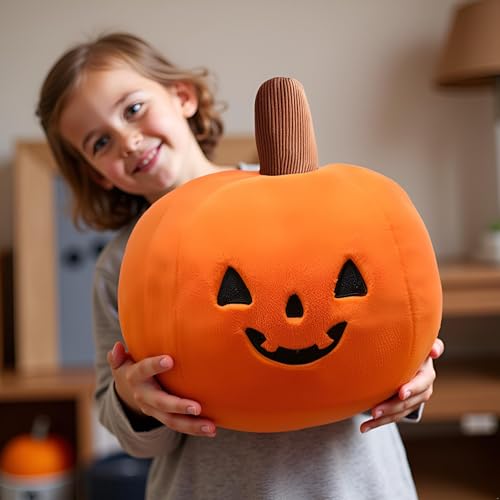 Image of Ryttir 15.7 Inch Big Creative 3D Simulation Halloween Pumpkin Pillow,Fluffy Cars Pillow Outdoor Cushions for Car Owners,Cuddle Companion for Age 0+(Birthday Gender Neutral Gift)