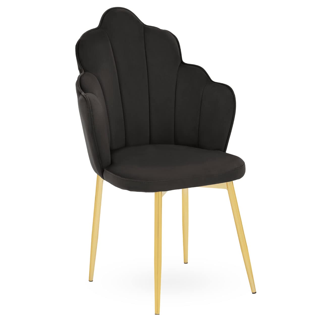 Tian Black Velvet Dining Chair - Black