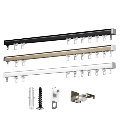 Séparateur de pièce avec rail de rideau mural 420 cm design