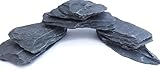 Natural Slate Aquarium Stones - Extra Large 8 to 10 Inch. PH Neutral. Perfect for Aquascaping and Igwami Aquariums, Nano Tanks and Reptile and Amphibian Enclosures (Approx 16-18 lbs)