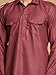 Elina fashion Men's Cotton Kurta Pajama Pathani Set||Indian Pakistani Ethnic Rakhi Festival Wear Purple_Large Size