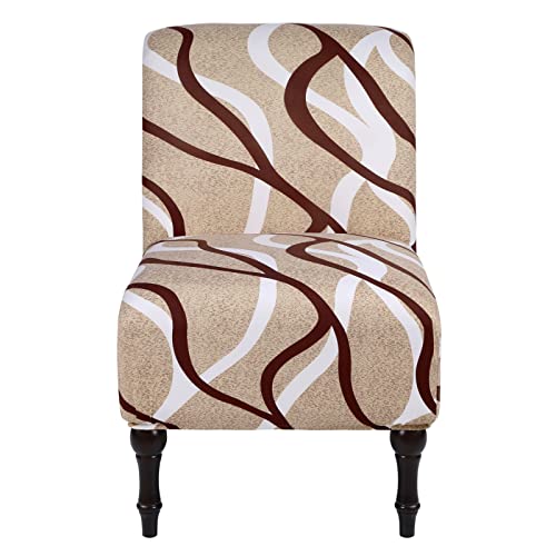 Searchi Armless Accent Chair Covers Stretch Spandex Slipper Chair Slipcover Pattern Furniture Protector, Chair Cover Without Arms Removable Washable For Living Room Hotel(Bird's Nest) #TOP6