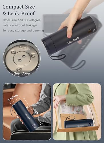 Travel Electric Kettle Portable, Small Tea Coffee Kettle Hot Water Boiler,4 Warmable Temperature Presets, 304 Stainless Steel with Auto Shut-Off& Boil Dry Protection 380ml/12.85Oz (Navy Blue) - Image 6