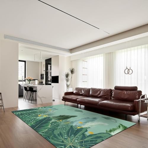 Tapis grand format 180 x 280 cm relief 3D feuilles exotiques - 4