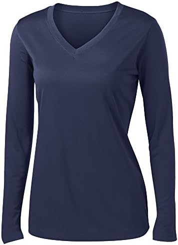 Animal Den Women's Long Sleeve Moisture Wicking Athletic Shirts UPF50+ Sun Protection Sizes XS-4XL Navy-M