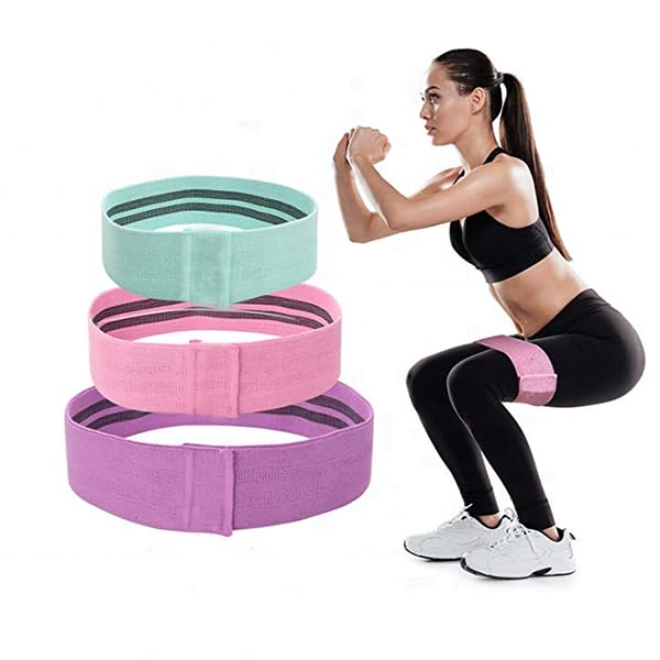 Exercise Resistance Bands (Set of 3)- Non-Slip Glute Bands for Women & Men Booty Band Fabric Squat Bands for Legs & Glutes for Women/Men/Beginners/Athletes Strength Training,Yoga,Pilate,Fitness