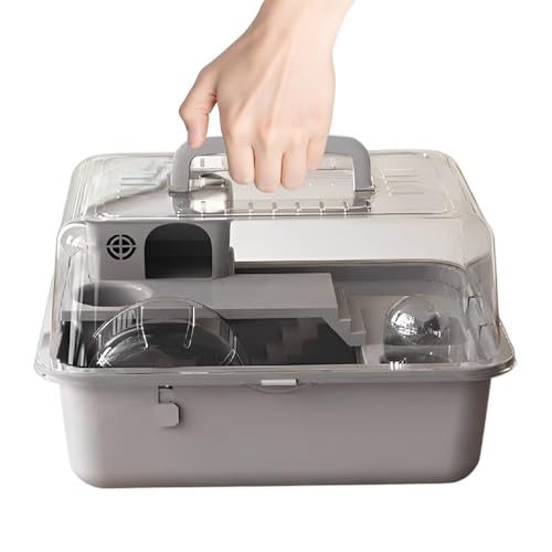 Jaula de hámster de 30 cm con rueda de ejercicio y paredes transparentes 2