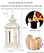 DECORKEY Lanterns Decorative Indoor & Outdoor, Medium Hanging Home Decor, Vintage Metal Decorative Candle Lanterns for Outdoor Patio Wedding Party Beige with Copper Brush