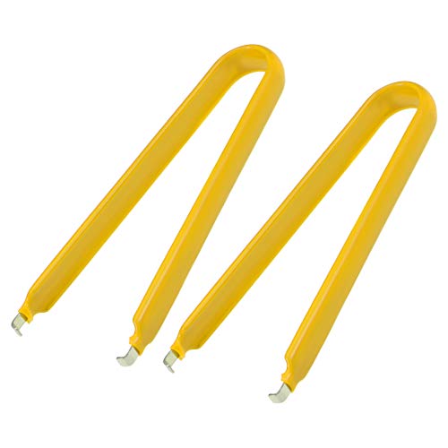 Image of uxcell IC Puller Chip Extractor Stainless Steel with Insulated Vinyl Grip Yellow 2 Pack