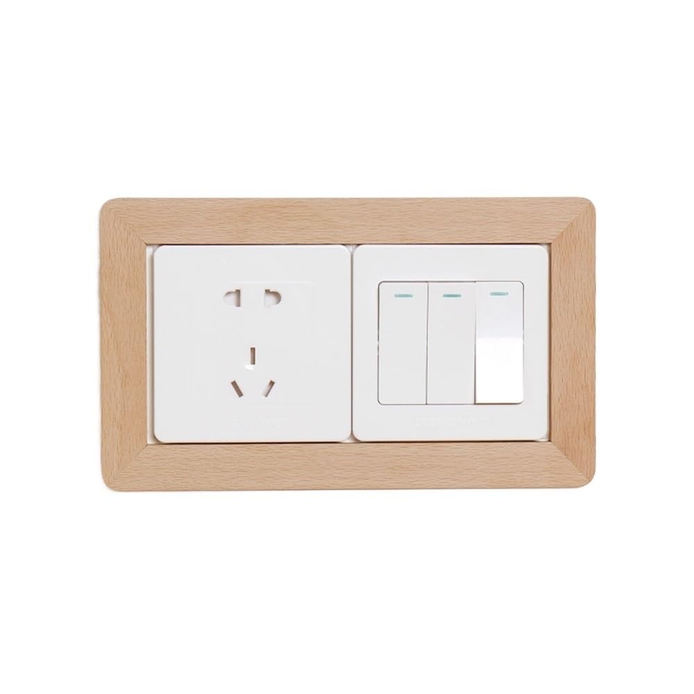 Ad-Bcrbgen One Color Light Switch Surround, Light Switch Finger Plate, Light Switch Cover, Socket Surround, Light Switch Cover(Beech Double Socket8.6x8.6cm)