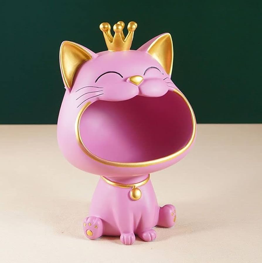 月に座るネコ ピンクオパール置物 素敵な逸品 月に座るネコ ピンクオパール