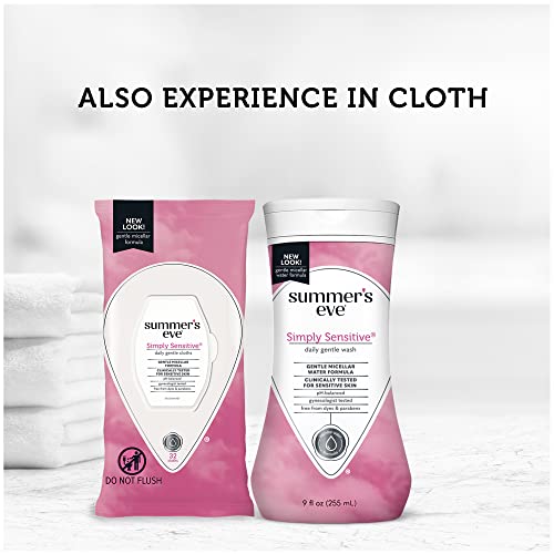 Summer’s Eve Simply Sensitive Daily Gentle Feminine Wash, Removes Odor, Ph Balanced, 9 Fl Oz, 12 Pack #TOP4