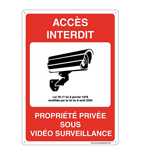 AUA SIGNALETIQUE - Panneau De Signalisation en PVC Rigide et Compact 1.5 mm. (121 x 170 mm, Accès Interdit Propriété Privée)