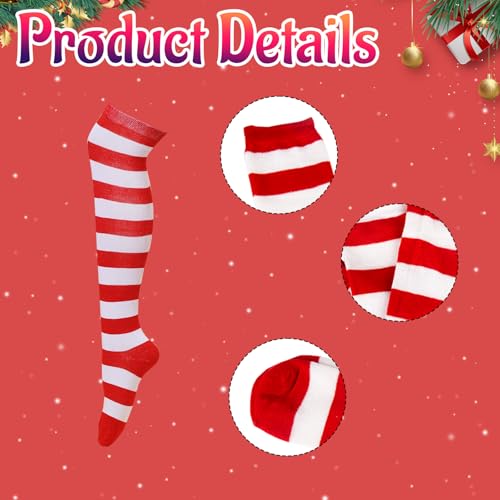 Evankin Striped Witch Knee High Socks for Women and Girls - Cosplay Party Gifts