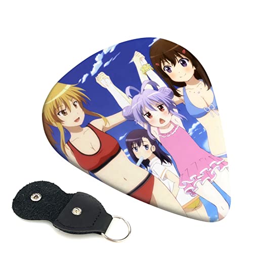 6枚セット ギターピック のんのんびより スタイリッシュ 3種厚さ0.46/0.71/0.96mm 6弦アコースティックギター、エレクトリックギター、ベース、バンジョー、マンドリン 6つのギターピックに適しています おにぎり型紛失防止 ギターアクセサリ A
