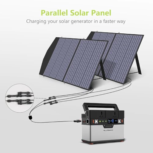 ALLPOWERS 100W Portable Solar Panel, 18V Lightweight SP027 Foldable Solar Charger for Portable Power Station, 23% High Efficiency IP67 Waterproof, for PRV, Camping, Home, Off Grid