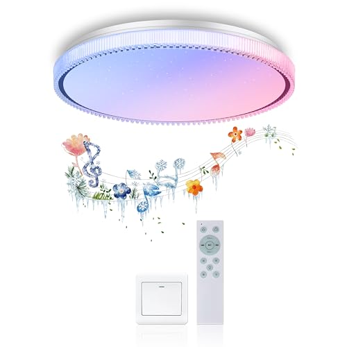 OFFDARKS LEDV[OCg 8  4750lm 50W  F BluetoothXs[J[ 邳[ F ȃGl 铔 Rt ^ rO Ɩ V dC tȒP