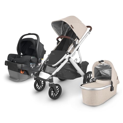 Image of UPPAbaby Travel System, Includes Vista V2 Stroller + Mesa Max Car Seat Combo/Bassinet, Toddler Seat, Rain Shield, Storage Bag, Car Seat, Base + Robust Infant Insert Included/DCL Vista + Jake MESA