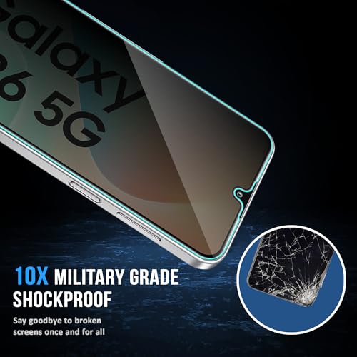 Image of ArmourPro Privacy Tempered Glass for Samsung Galaxy M36, Anti Spy Anti Peeping Screen Protector, Edge-to-Edge Full Coverage, 9H Hardness with Cable Protector | Black